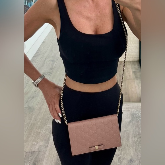 GUCCI - Guccissima Signature Bow WOC/Small Crossbody In Excellent Condition - Picture 15 of 16